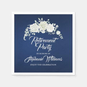 Serviette En Papier Retraite Femme Parti Vintage White Rose Frontière