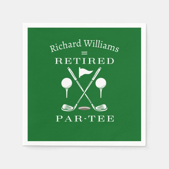 Serviette En Papier Retraite Golf Moderne Emblem Golf Clubs Retraités (Devant)