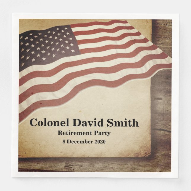 Serviette En Papier Retraite militaire, Armée, Papier à cocktails (Devant)