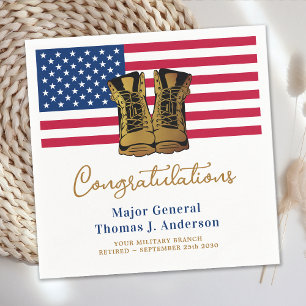 Serviette En Papier Retraite militaire USA American Flag Army Party