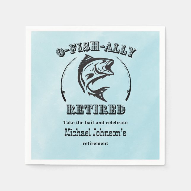 Serviette En Papier Retraite O-fish à la retraite pêche amusante (Devant)