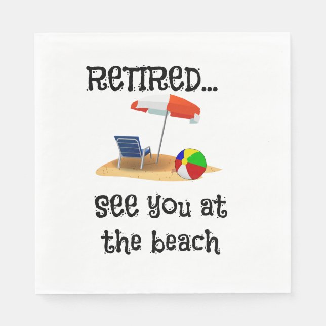 Serviette En Papier Retraité...Voir à la plage (Devant)