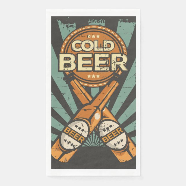 Serviette En Papier Retro amateurs de bière fête Papier (Devant)