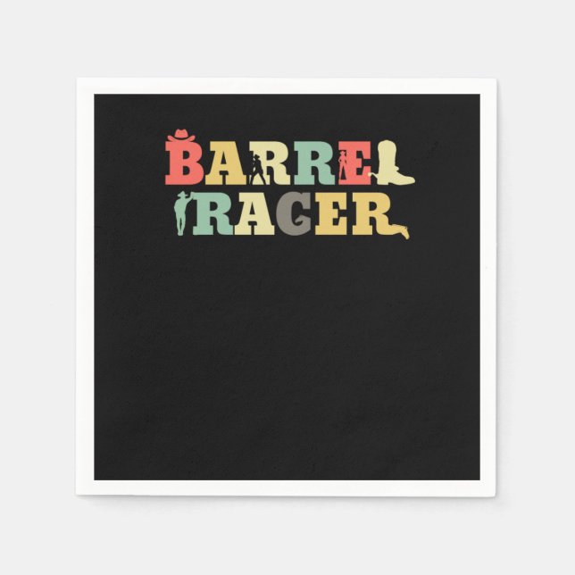 Serviette En Papier Retro Barrel Racer Show Vintage Barrel Racer (Devant)