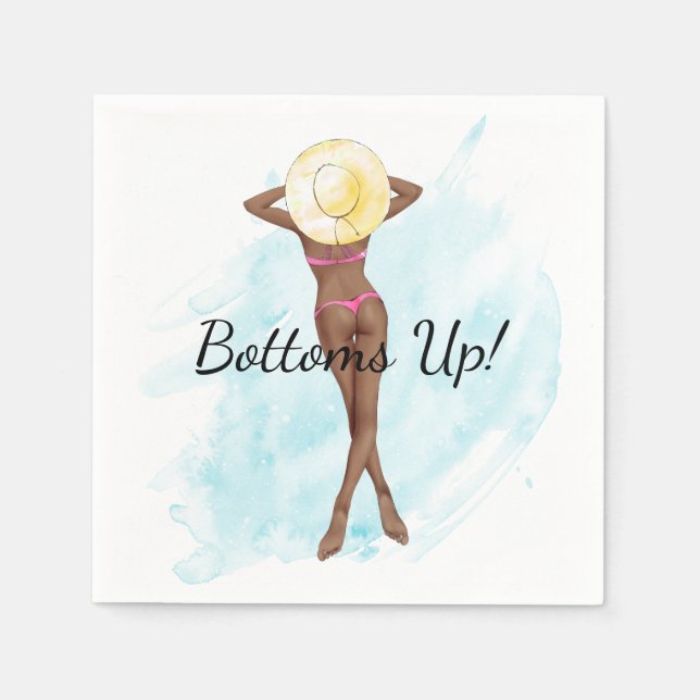 Serviette En Papier Retro Bikini Girl Adult Party (Devant)