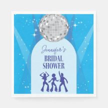 Retro Blue 70s Disco Dancing Queen Bridal Shower