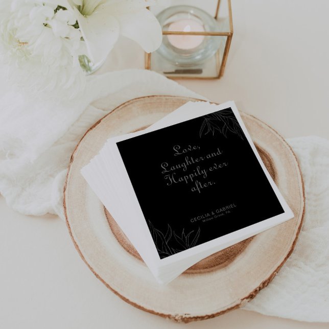 Serviette En Papier Retro Boho Aime rire et heureux toujours après (Créateur téléchargé)
