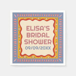 Serviette En Papier Retro Boho amusant Fête des mariées artisanale sur
