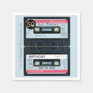 Serviette En Papier Retro C Audiotape 50e anniversaire Papier de fête