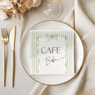 Serviette En Papier Retro Cafe Bebe Arc Bow Café Baby Shower