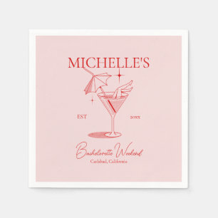 Serviette En Papier Retro Cocktail Bachelorette Party