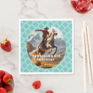 Serviette En Papier Retro Cowboy et Horse Western