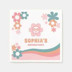Serviette En Papier Retro Daisies fête d'anniversaire