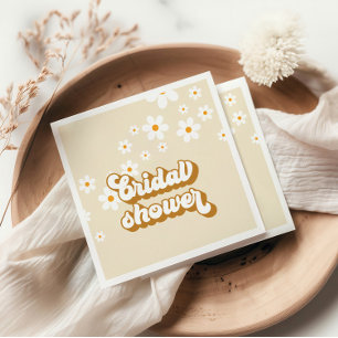 Serviette En Papier Retro Daisy Super douche nuptiale