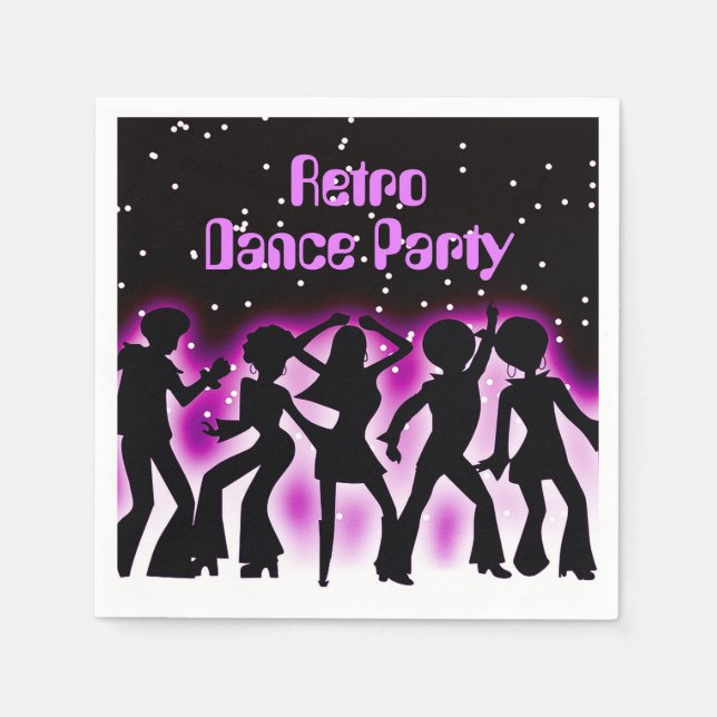 Serviette En Papier Retro Dance Party rose (Devant)