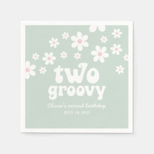 Serviette En Papier Retro Deux marguerite Super boho floral deuxième a
