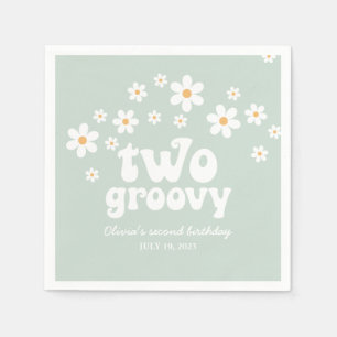 Serviette En Papier Retro Deux marguerite Super boho floral deuxième a