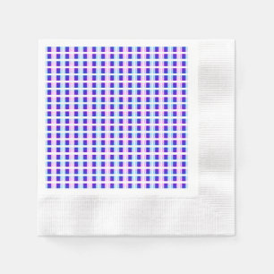 Serviette En Papier rétro électrique rayé bleu & violet