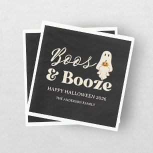 Serviette En Papier Retro Fantômes & Boissons Épouvantable Halloween