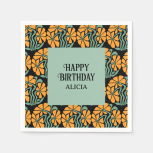 Serviette En Papier Retro Funky Super Daisy Flower Anniversaire