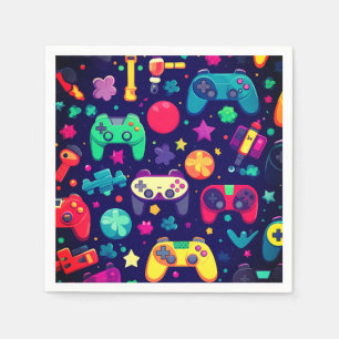 Serviette En Papier Retro Gamer Arcade Anniversaire