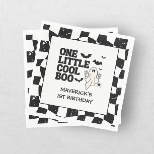 Serviette En Papier Retro Ghost One Halloween Garçon 1er Anniversaire