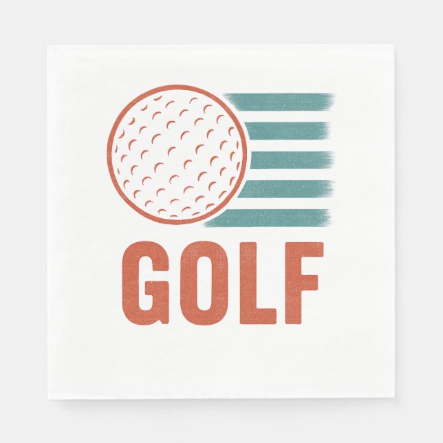 Serviette En Papier Retro Grunge Golf (Devant)