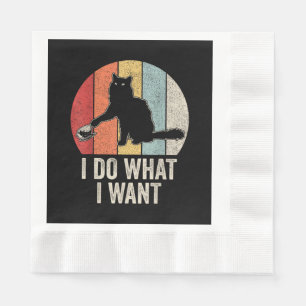 Serviette En Papier Rétro Je Fais Ce Que Je Veux Chat Chemise Amoureux