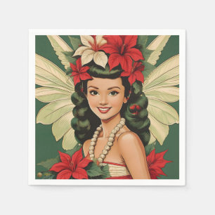 Serviette En Papier Retro les années 50 Tropical Christmas Princesse