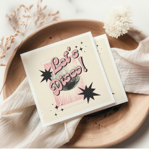 Serviette En Papier Retro Let's Disco Anniversaire Contexte