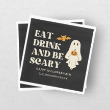 Retro Manger Boire & Sois Effrayant Halloween effr