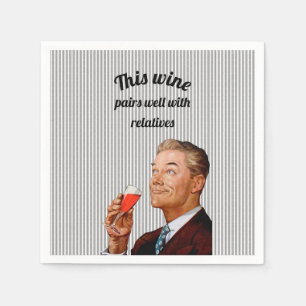 Serviette En Papier Retro Mari Vin Drôle Dit