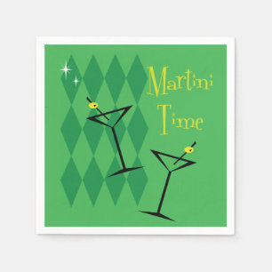 Serviette En Papier Retro Martini