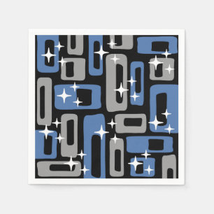 Serviette En Papier Retro Mid-Century Moderne Abstrait