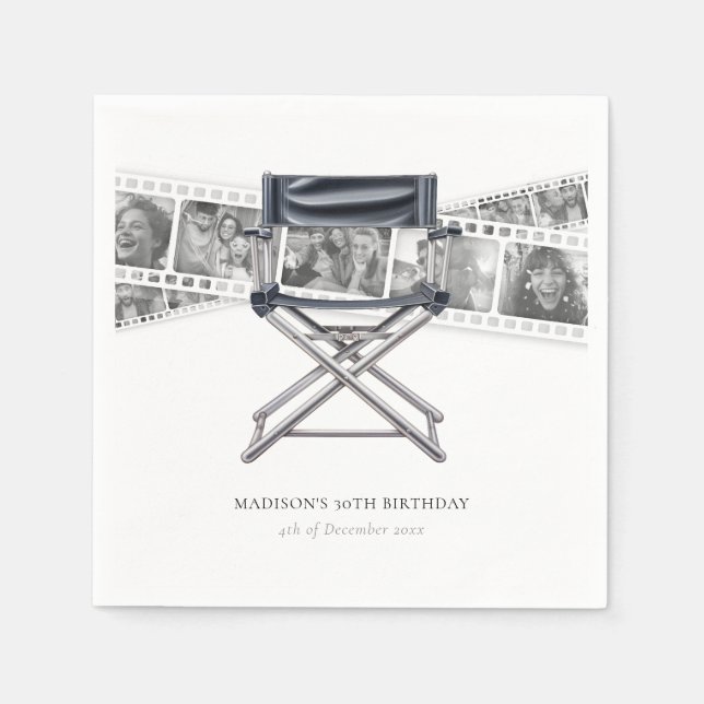 Serviette En Papier Retro Movie Nuit Adulte Anniversaire Personnalisé  (Devant)