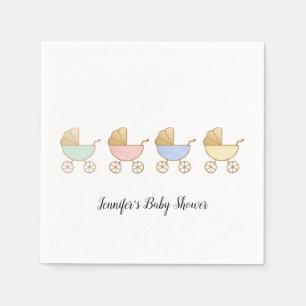 Serviette En Papier Retro Pastel Colours Carrières Baby shower de défi