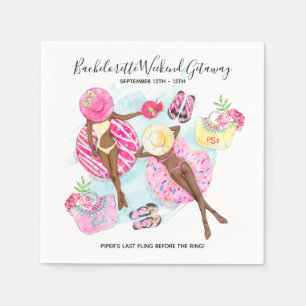 Serviette En Papier Retro Pool Girls Bachelorette Weekend Party