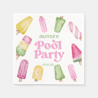 Retro Popsicle fête d'anniversaire de la piscine