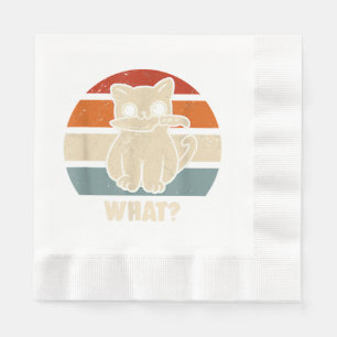 Serviette En Papier Rétro Quel Chat Couteau Miaou Kitty Drôles de Chat