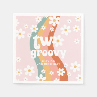 Serviette En Papier Retro Rainbow deux Super Daisy