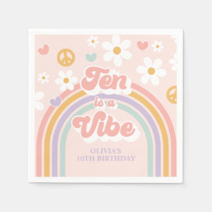 Serviette En Papier Retro Rainbow Dix ans, c'est une ambiance 10e anni