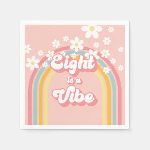 Serviette En Papier Retro Rainbow Eight est une ambiance Groovy 8e ann