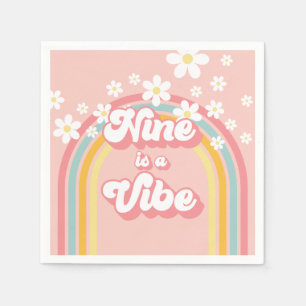 Serviette En Papier Retro Rainbow Nine est un Vibe Super 9e anniversai