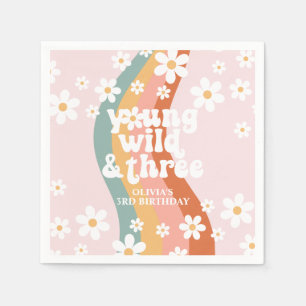 Serviette En Papier Retro Rainbow Young Wild Three Daisy