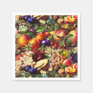 Serviette En Papier Retro Rustique Fruit Fruit Fruit Fruit Tropical Ét
