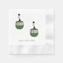 Retro Ski Vert Gondola Ascenseur Skieurs