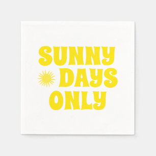 Serviette En Papier Retro Sunny Days Seulement Citer Bonne fête d'été