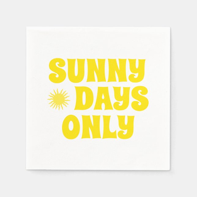 Serviette En Papier Retro Sunny Days Seulement Citer Bonne fête d'été (Devant)
