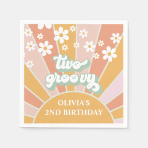 Serviette En Papier Retro Sunshine Deux Super Daisy Anniversaire