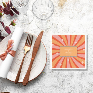 Serviette En Papier Retro Super 70's thème Muted Tones Mariage Napki